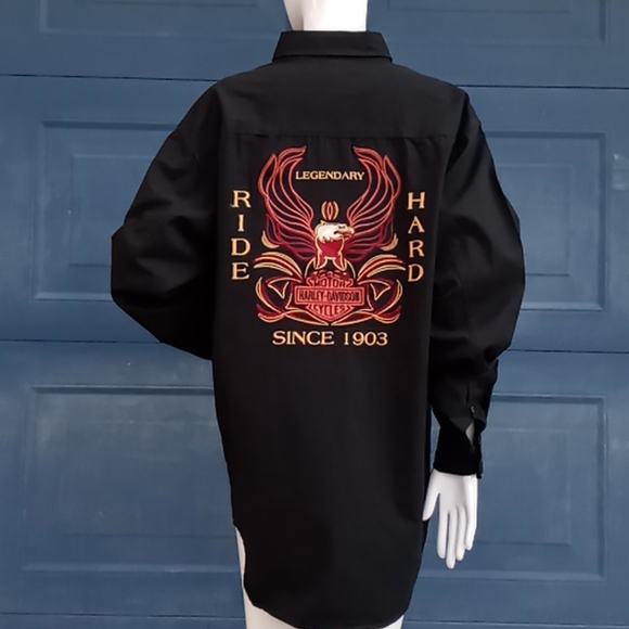 Harley-Davidson® Black Amazingly Embroidered 👔 - Picture 12 of 16